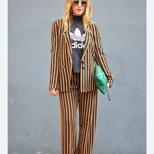 Striped Black and Orange Blazer